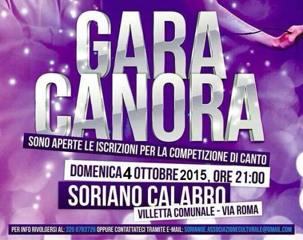 In ricordo di Pasquale Sacchinelli: &#039;Soriano è...&#039; organizza la seconda edizione della &#039;Gara Canora&#039;