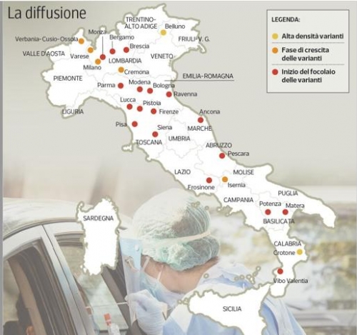 Focolai delle varianti Covid, anche Vibo tra le province a rischio