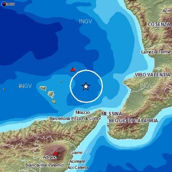 Terremoto di magnitudo 4.5 al largo della costa vibonese