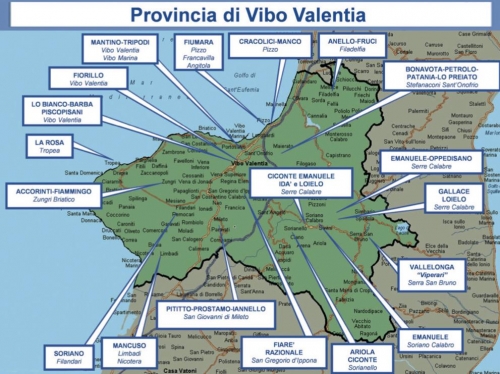 La mappa della Dia e lo scacchiere dei clan vibonesi dopo &quot;Rinascita-Scott&quot;