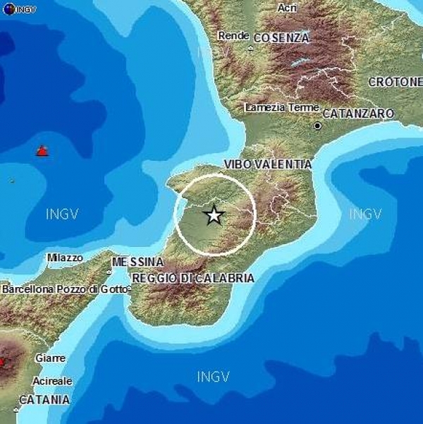 Scossa di terremoto tra le province di Vibo e Reggio